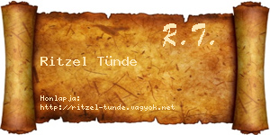 Ritzel Tünde névjegykártya