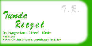 tunde ritzel business card